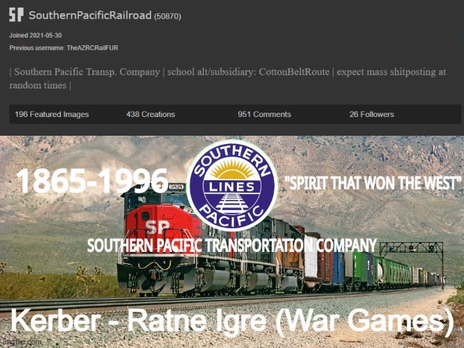 NatPosting | Kerber - Ratne Igre (War Games) | image tagged in southernpacificrailroad annou temp | made w/ Imgflip meme maker