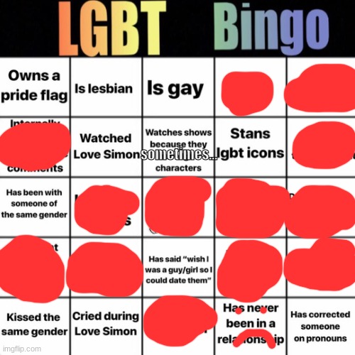 no bingos | sometimes... | image tagged in lgbtq bingo | made w/ Imgflip meme maker