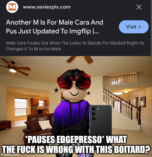 BRO SOME S*X SITE STOLE AN OLD SCENARIO I MADE BACK IN LATE 2023... Will I take the result down? First was hotzxgirl, Now THIS?? | *PAUSES EDGEPRESSO* WHAT THE FUСK IS WRONG WITH THIS BOITARD? | image tagged in living room ceiling fans,william,copyright,memes | made w/ Imgflip meme maker