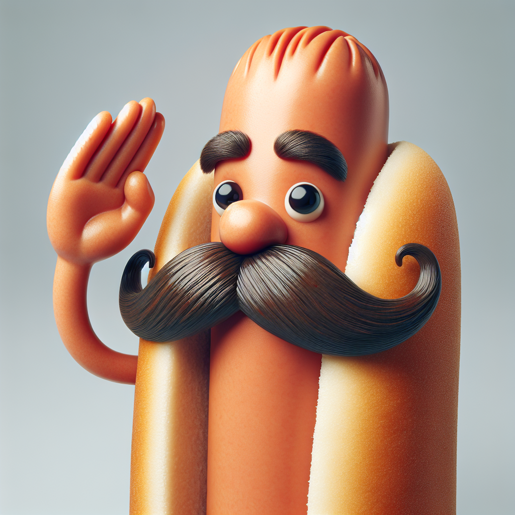 A hotdog with a mustache saluting Blank Meme Template