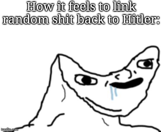 Dumb Wojak | How it feels to link random shit back to Hitler: | image tagged in dumb wojak,memes,msmg | made w/ Imgflip meme maker