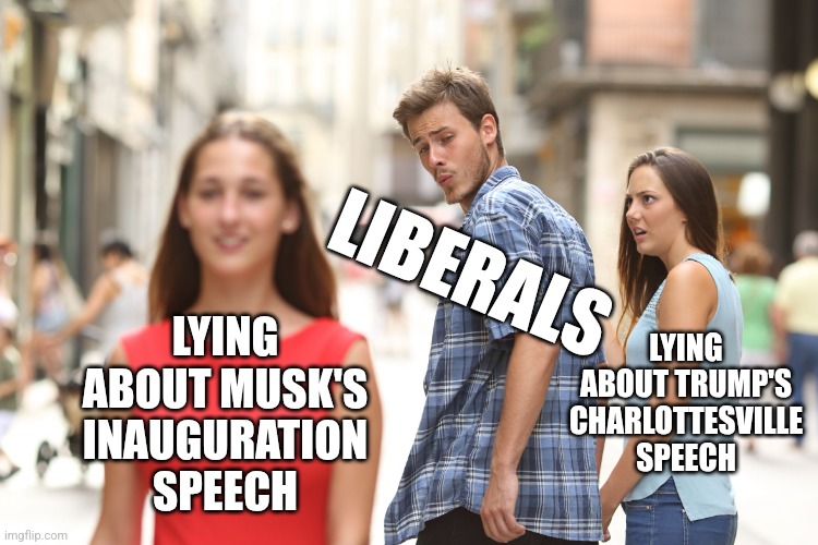 so many lies so little time | LIBERALS; LYING ABOUT MUSK'S INAUGURATION SPEECH; LYING ABOUT TRUMP'S CHARLOTTESVILLE SPEECH | image tagged in old gun vs new gun | made w/ Imgflip meme maker