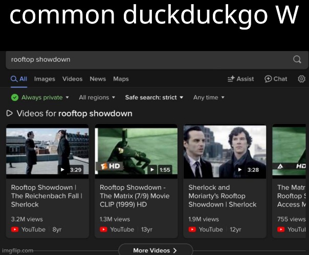 didnt even need to provide the context | common duckduckgo W | made w/ Imgflip meme maker