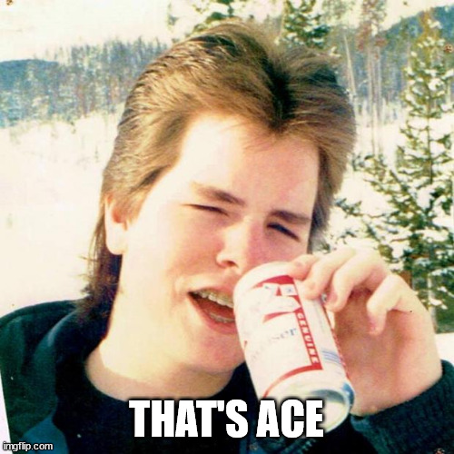 Eighties Teen Meme | THAT'S ACE | image tagged in memes,eighties teen | made w/ Imgflip meme maker