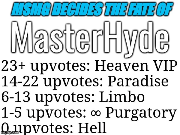 MSMG decides | MasterHyde | image tagged in msmg decides | made w/ Imgflip meme maker