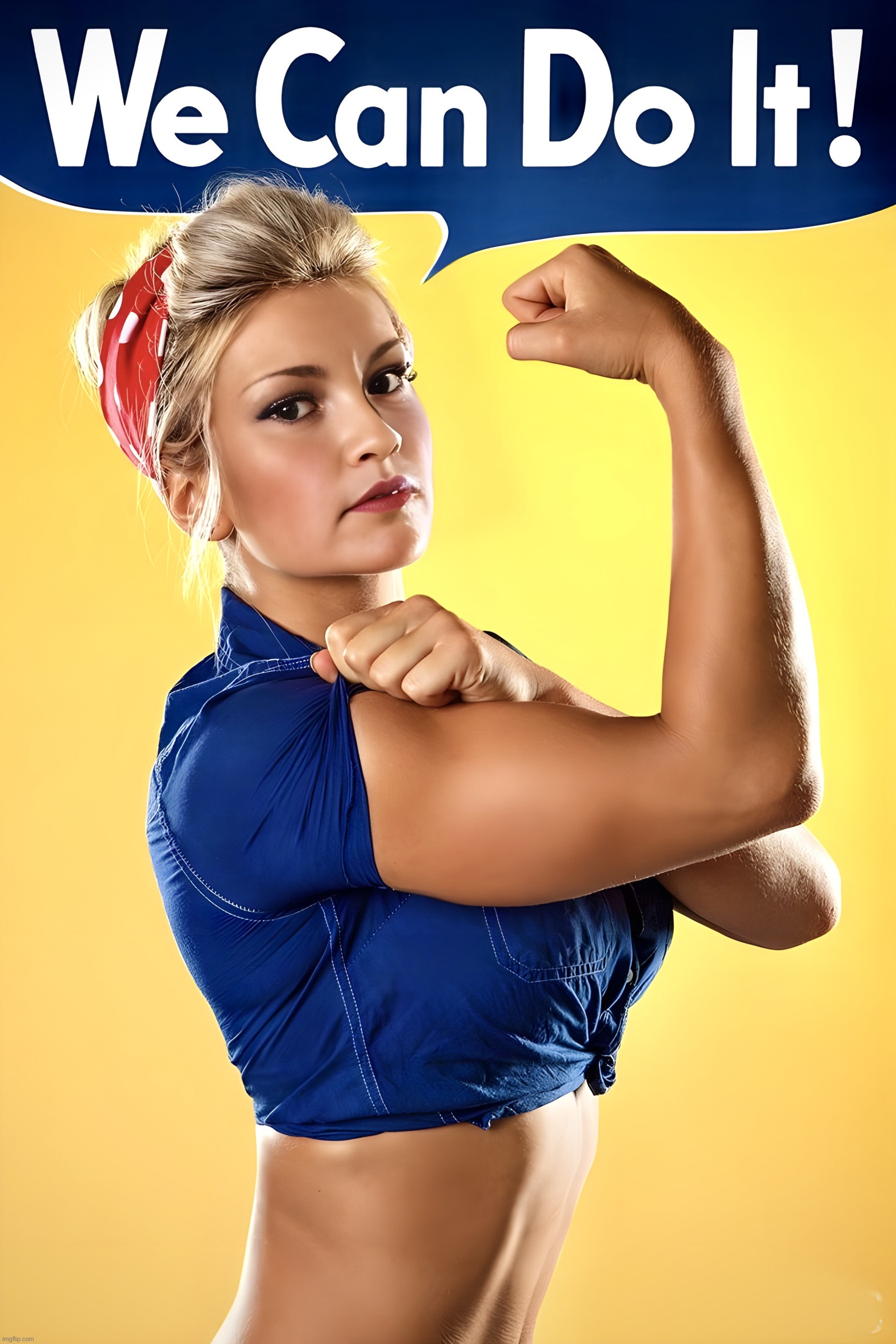 We Can Do It | image tagged in rosie the riveter,feminism,memes,flexing,retro,icon | made w/ Imgflip meme maker