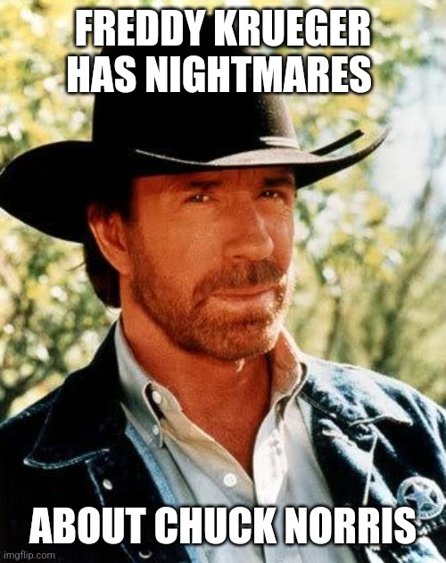 Chuck Norris | FREDDY KRUEGER HAS NIGHTMARES; ABOUT CHUCK NORRIS | image tagged in memes,chuck norris,freddy krueger,nightmare on elm street | made w/ Imgflip meme maker