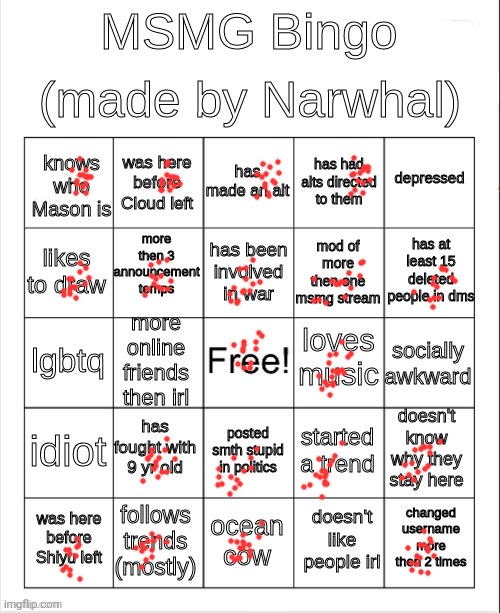 The Cow arc of msmg | image tagged in msmg bingo | made w/ Imgflip meme maker
