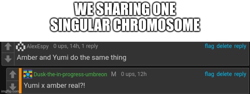 WE SHARING ONE SINGULAR CHROMOSOME | made w/ Imgflip meme maker