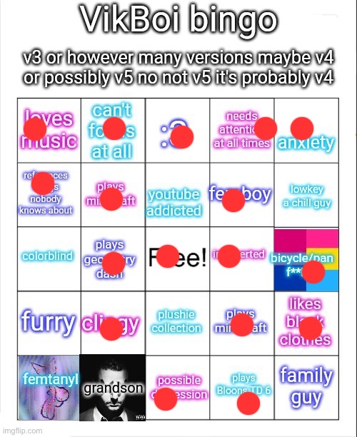 VikBoi bingo | image tagged in vikboi bingo | made w/ Imgflip meme maker