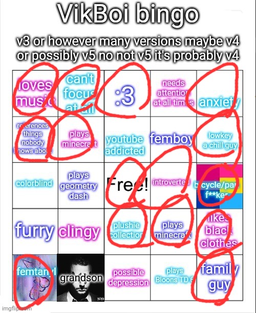 VikBoi bingo | image tagged in vikboi bingo | made w/ Imgflip meme maker