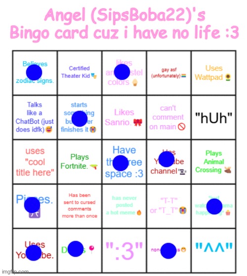 Angel's Bingo Card (UPDATED 2025 VERSION!) (SipsBoba22) | image tagged in angel's bingo card updated 2025 version sipsboba22 | made w/ Imgflip meme maker