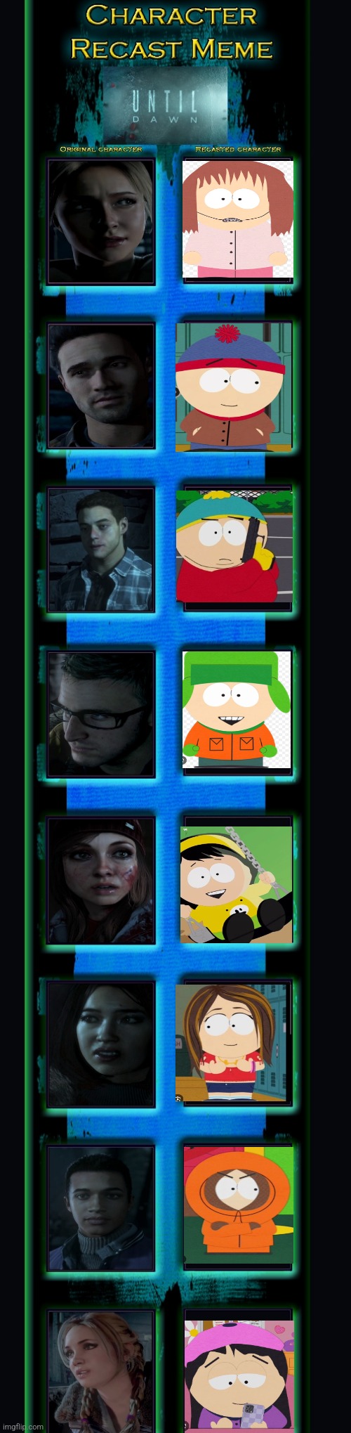 Until Dawn Cast Meme | image tagged in south park | made w/ Imgflip meme maker