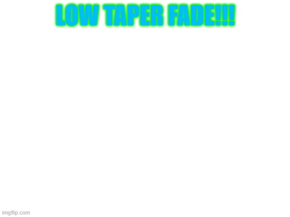 imma get so much backlash | LOW TAPER FADE!!! | image tagged in blank white template | made w/ Imgflip meme maker