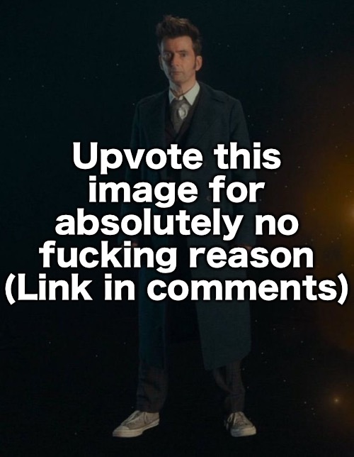 14th Doctor | Upvote this image for absolutely no fucking reason (Link in comments) | image tagged in 14th doctor | made w/ Imgflip meme maker