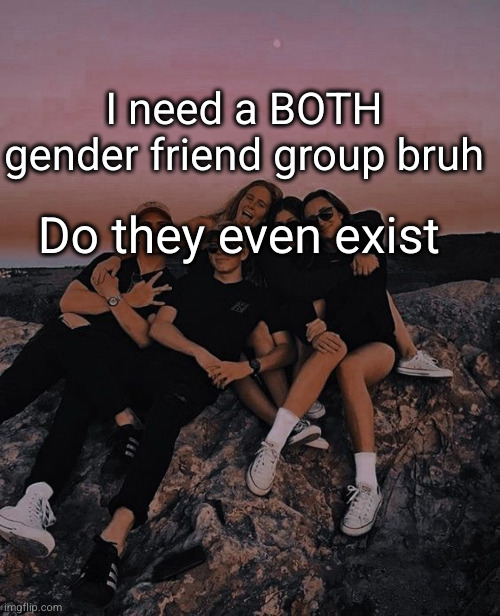 life sad sometimes or just all the time | I need a BOTH gender friend group bruh; Do they even exist | image tagged in sad but true,friends,friend group,boys and girls,girls and boys,so true | made w/ Imgflip meme maker