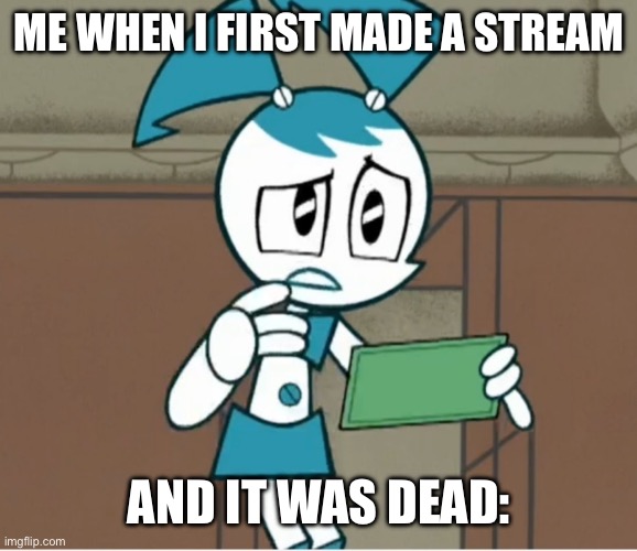 This isn’t my first stream I made. | ME WHEN I FIRST MADE A STREAM; AND IT WAS DEAD: | image tagged in confused jenny wakeman | made w/ Imgflip meme maker