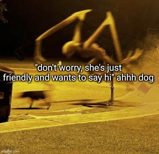 I HATE THESE DAWGS | "don't worry, she's just friendly and wants to say hi" ahhh dog | image tagged in dogs,funny,so true,pets,annoying,murder | made w/ Imgflip meme maker