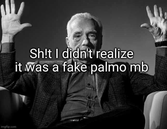 stupid alt nvm | Sh!t I didn't realize it was a fake palmo mb | image tagged in absolute cinema | made w/ Imgflip meme maker