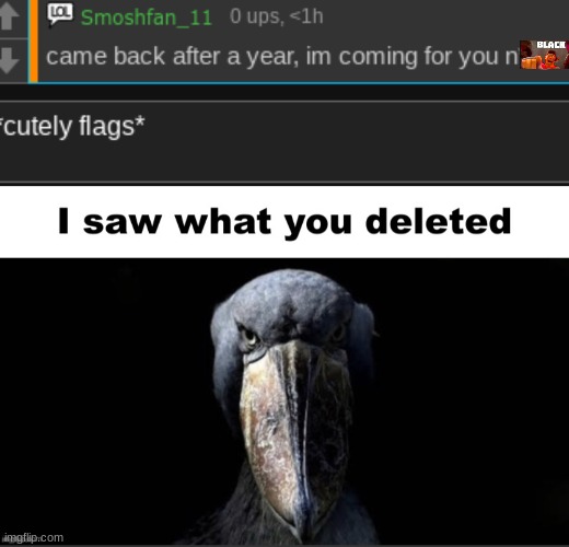 image tagged in i saw what you deleted | made w/ Imgflip meme maker