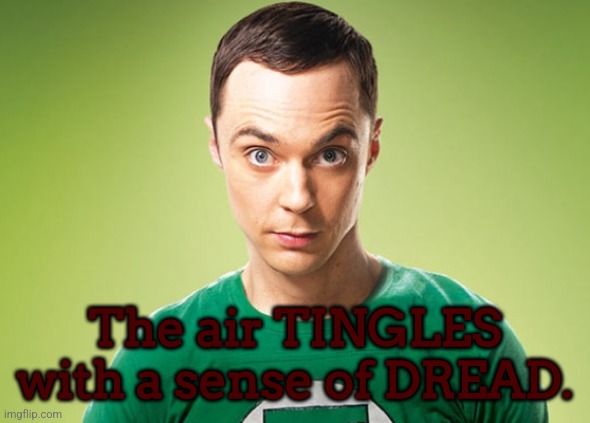 ㅤ | The air TINGLES with a sense of DREAD. | image tagged in sheldon cooper | made w/ Imgflip meme maker