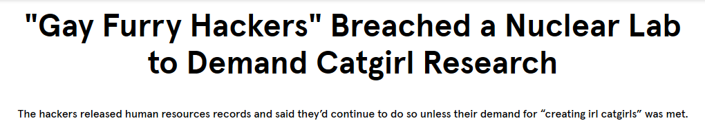 furry hackers breached a nuclear lab to demand catgirl research Blank Meme Template