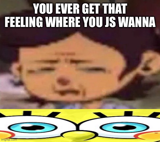 :spongebob: | YOU EVER GET THAT FEELING WHERE YOU JS WANNA | image tagged in luz distressed | made w/ Imgflip meme maker