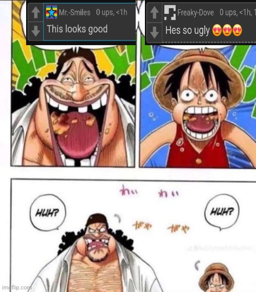 luffy black beard huh | image tagged in luffy black beard huh | made w/ Imgflip meme maker