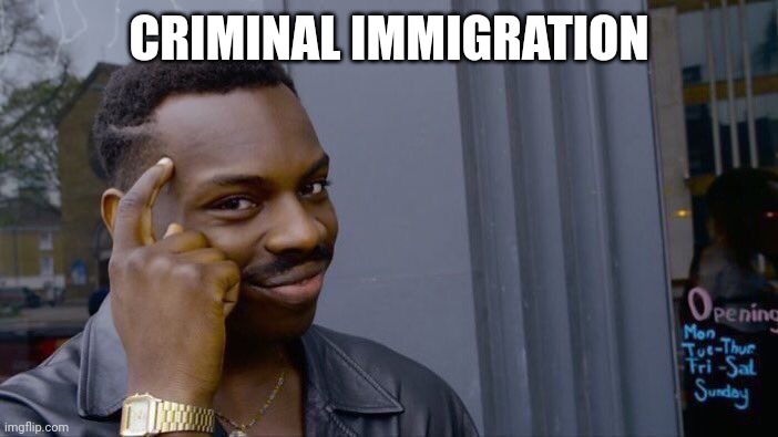 Roll Safe Think About It Meme | CRIMINAL IMMIGRATION | image tagged in memes,roll safe think about it | made w/ Imgflip meme maker