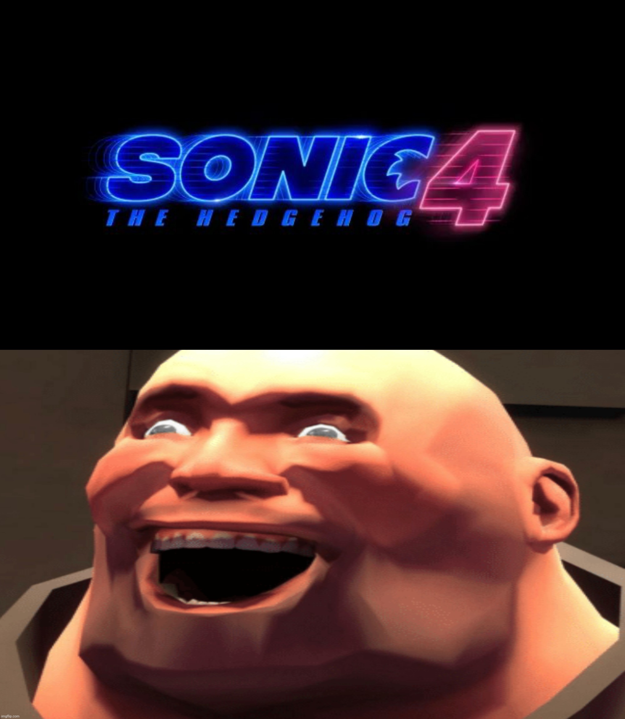 TF2 Heavy is happy for Sonic 4 Movie, releasing on 2027.03.19 | image tagged in tf2 heavy,fill-in memes suck,sonic 4,team fortress 2,memes | made w/ Imgflip meme maker