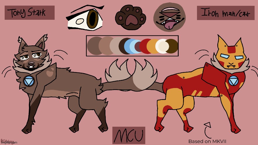 Tony Stark/Iron Man !!NEW!! cat design! feel free to ask me abt the design or certain markings, since I spent hours with details | made w/ Imgflip meme maker