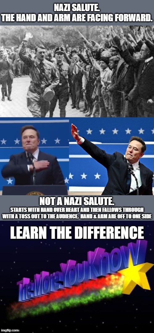 I think the entire country is sick of the left's witch hunt.  The only Nazis in this country are found in the Democrat party. | NAZI SALUTE.
THE HAND AND ARM ARE FACING FORWARD. NOT A NAZI SALUTE. STARTS WITH HAND OVER HEART AND THEN FALLOWS THROUGH WITH A TOSS OUT TO THE AUDIENCE.  HAND & ARM ARE OFF TO ONE SIDE; LEARN THE DIFFERENCE | image tagged in stop the witch hunt | made w/ Imgflip meme maker