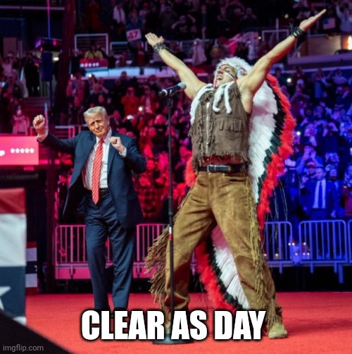 CLEAR AS DAY | image tagged in trump ymca | made w/ Imgflip meme maker