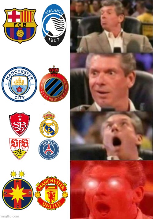 This European Week on 29-30 January.... | image tagged in barcelona,real madrid,manchester city,psg,fcsb,champions league | made w/ Imgflip meme maker