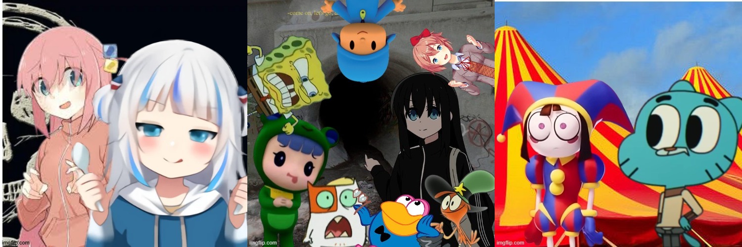 Goth Bocchi banner | image tagged in nyan cat | made w/ Imgflip meme maker