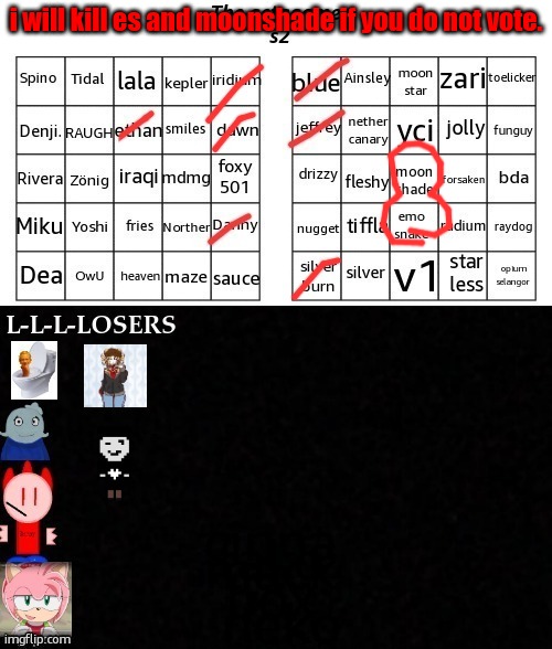 i will kill es and moonshade if you do not vote. | made w/ Imgflip meme maker