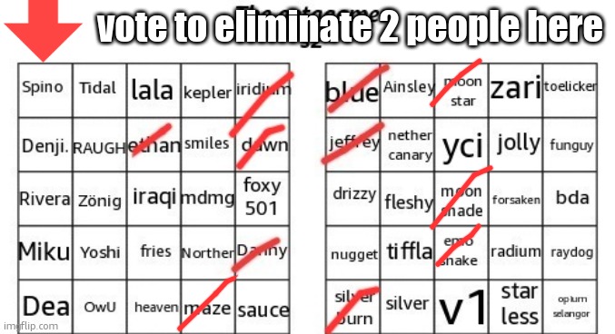 vote to eliminate 2 people here | made w/ Imgflip meme maker