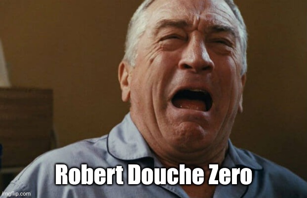 deniro crying | Robert Douche Zero | image tagged in deniro crying | made w/ Imgflip meme maker