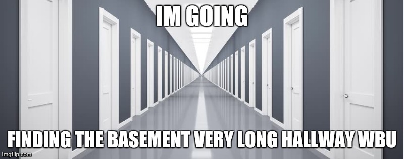 IM GOING FINDING THE BASEMENT VERY LONG HALLWAY WBU | made w/ Imgflip meme maker