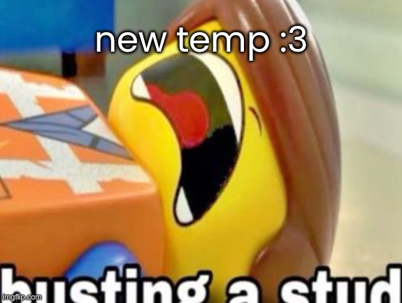 busting a stud | new temp :3 | image tagged in busting a stud | made w/ Imgflip meme maker