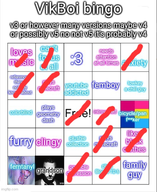 VikBoi bingo | image tagged in vikboi bingo | made w/ Imgflip meme maker