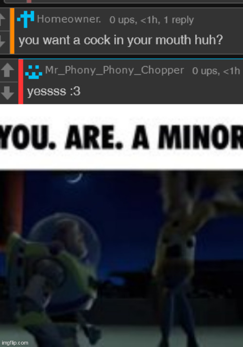 image tagged in you are a minor | made w/ Imgflip meme maker