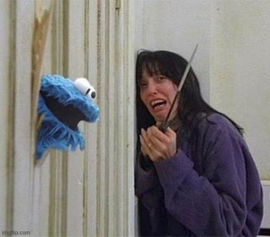 image tagged in cookie monster shining | made w/ Imgflip meme maker