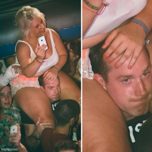 Too heavy | image tagged in fat girl sitting on shoulders | made w/ Imgflip meme maker