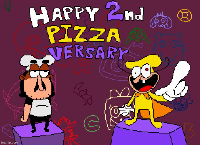 Pizza tower anniversary art | image tagged in pizza tower,art | made w/ Imgflip meme maker