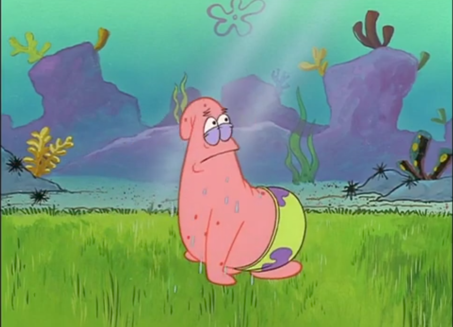 Patrick look right Blank Meme Template