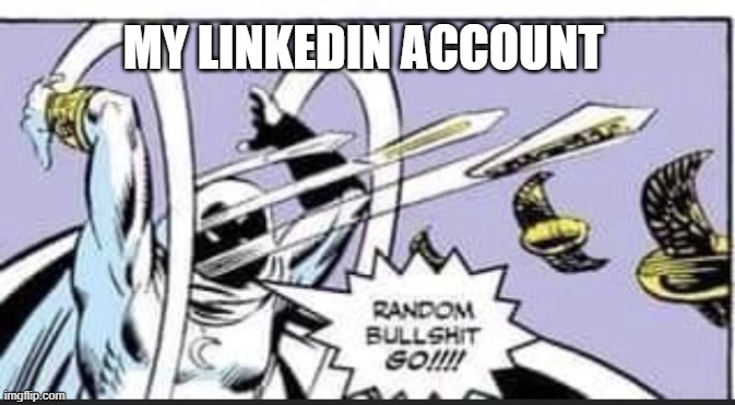 Random Bullshit Go | MY LINKEDIN ACCOUNT | image tagged in random bullshit go | made w/ Imgflip meme maker