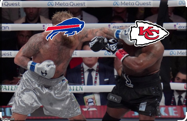 i hope this is how the afc championship ends | image tagged in tyson - paul fight | made w/ Imgflip meme maker