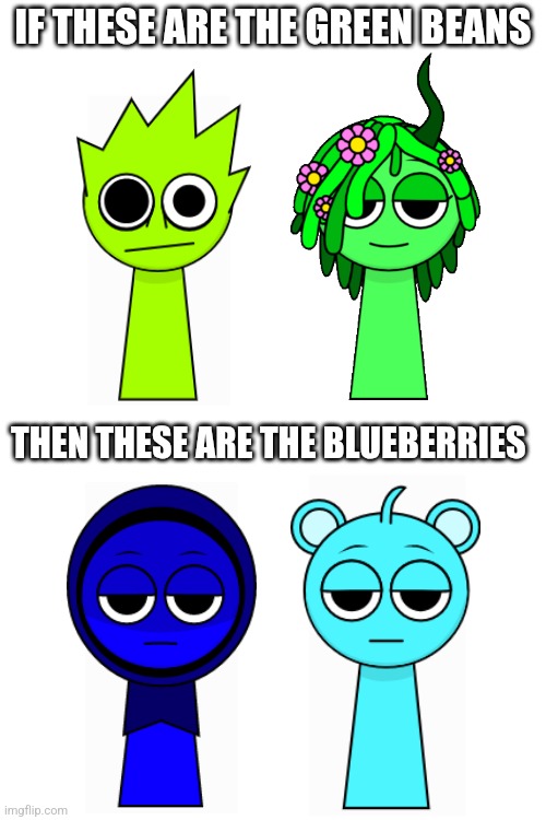 IF THESE ARE THE GREEN BEANS; THEN THESE ARE THE BLUEBERRIES | made w/ Imgflip meme maker