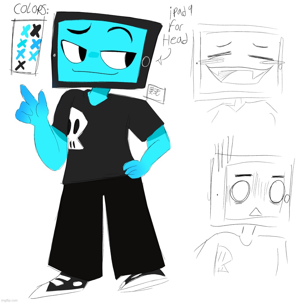 I went from furry to emo kid to teevee from oc lore | image tagged in icyxd ref sheet | made w/ Imgflip meme maker